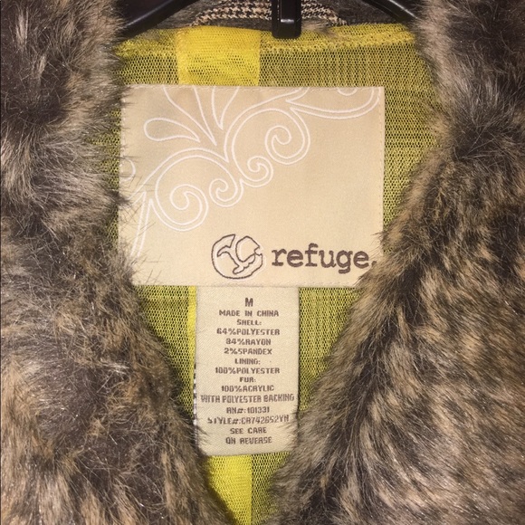Refuge Faux Fur Plaid Blazer - Picture 3 of 5
